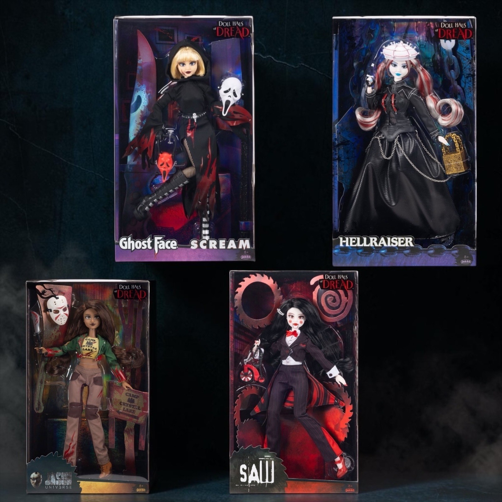 Jakks Pacific Doll Haus of Dread Horror Doll Set Scream Hellraiser Jason Saw NEW
