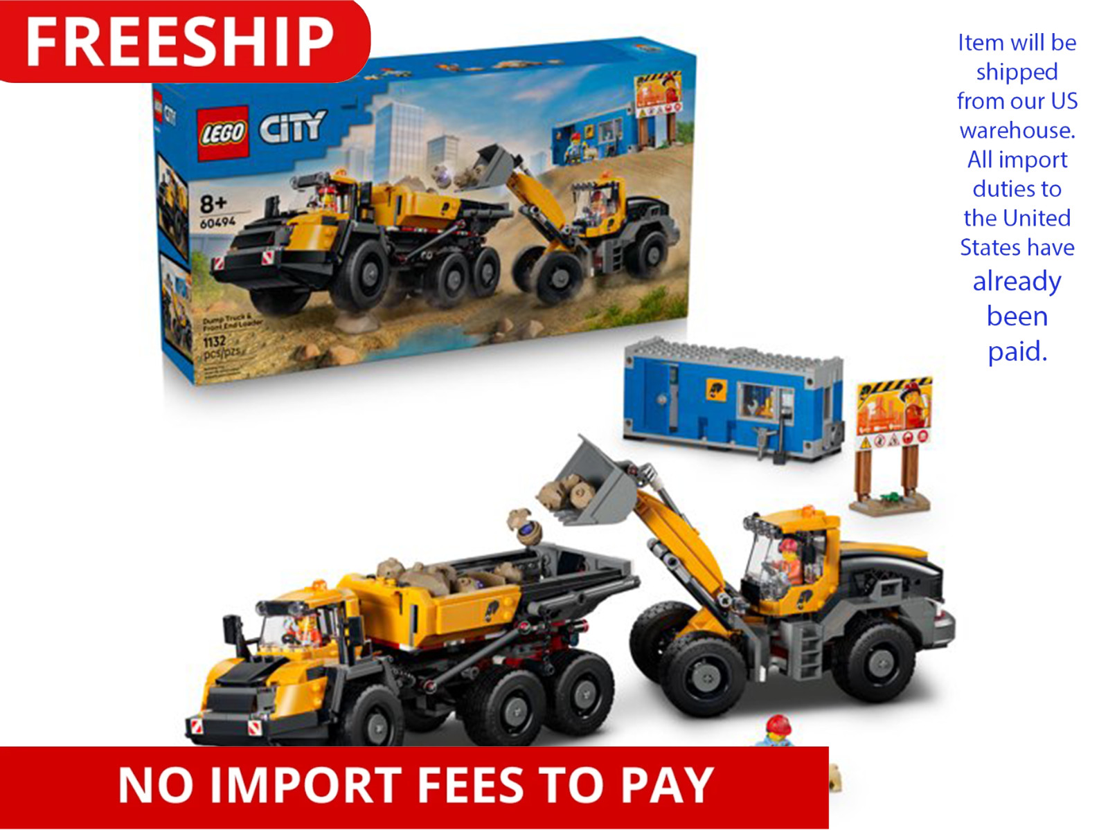 LEGO City #60494 Dump Truck & Front End Loader: 60494 LEGO City #60494 Dump Truck & Front End Loader: 60494