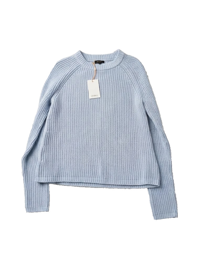 Quince Organic Cotton Sweater Women\'s Blue Fisherman Knit Crew Neck New Quince Organic Cotton Sweater Women\'s Blue Fisherman Knit Crew Neck New