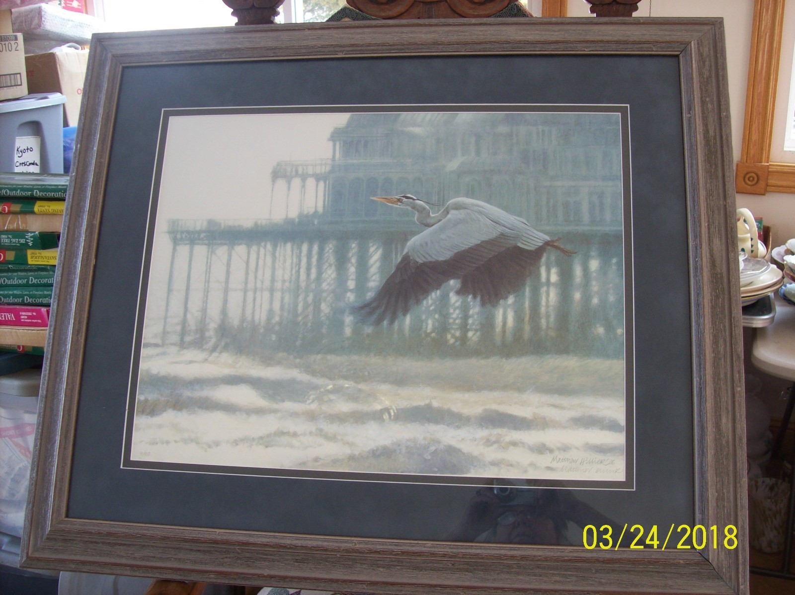 Misty Morning-Heron By Matthew Hillier Litho Print Limited Edition 90/950 Misty Morning-Heron By Matthew Hillier Litho Print Limited Edition 90/950