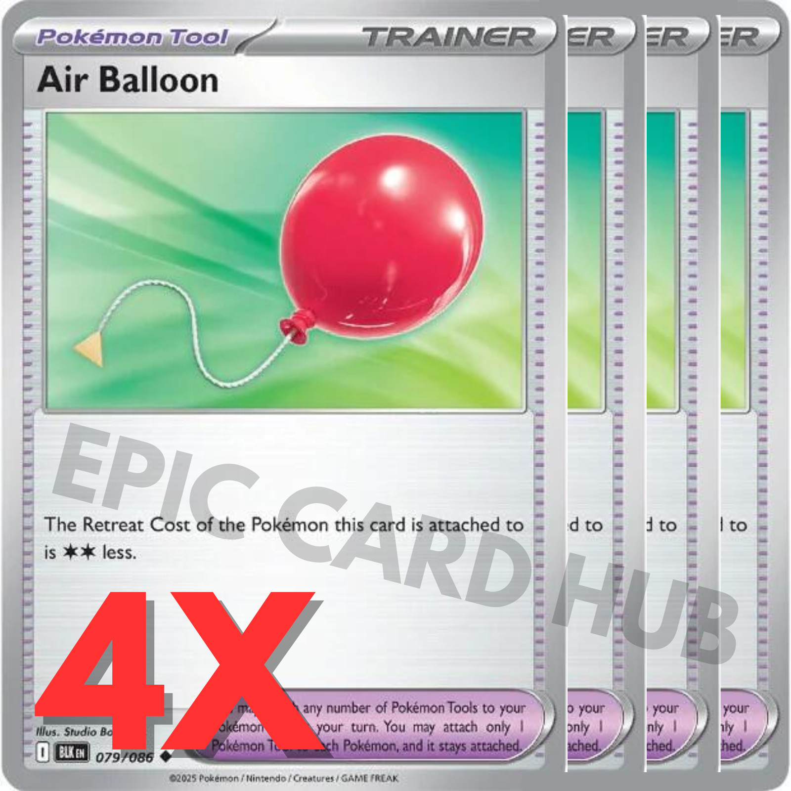 4x Air Balloon 4x - SV: Black Bolt/ASC - Uncommon - Pokemon TCG Playset 4x Air Balloon 4x - SV: Black Bolt/ASC - Uncommon - Pokemon TCG Playset