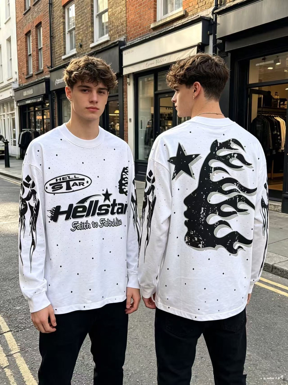 White Hellstar T-shirt Long Sleeve White Hellstar T-shirt Long Sleeve
