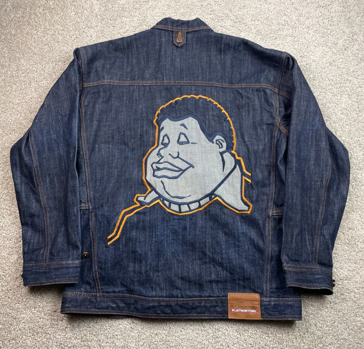 VTG Platinum FUBU Jacket Mens XL Blue Denim Fat Albert Graphic Hip Hop Embroider VTG Platinum FUBU Jacket Mens XL Blue Denim Fat Albert Graphic Hip Hop Embroider