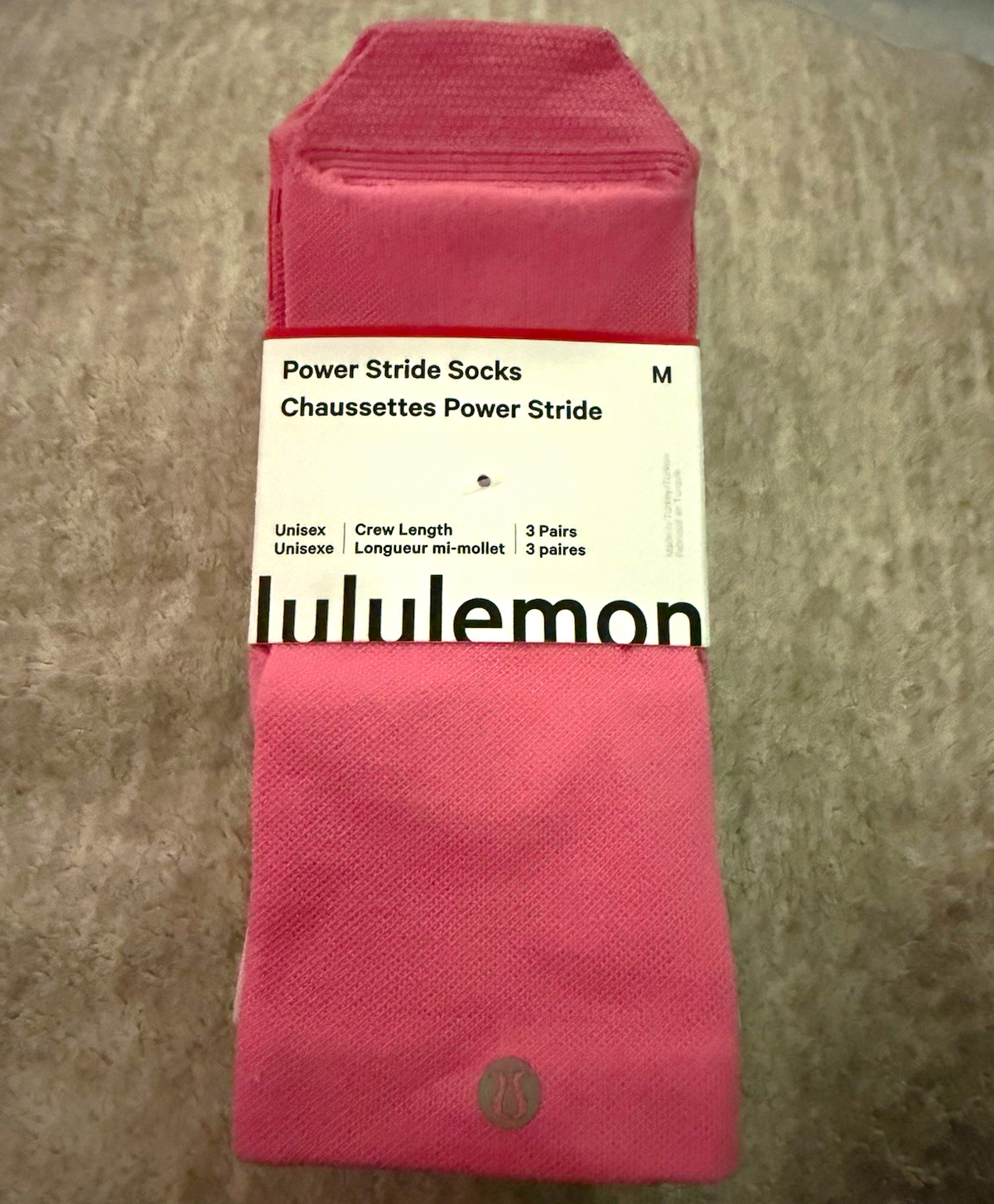 NWT Lululemon Power Stride Crew Length Socks 3 Pairs Medium Blue Pink Lavender NWT Lululemon Power Stride Crew Length Socks 3 Pairs Medium Blue Pink Lavender