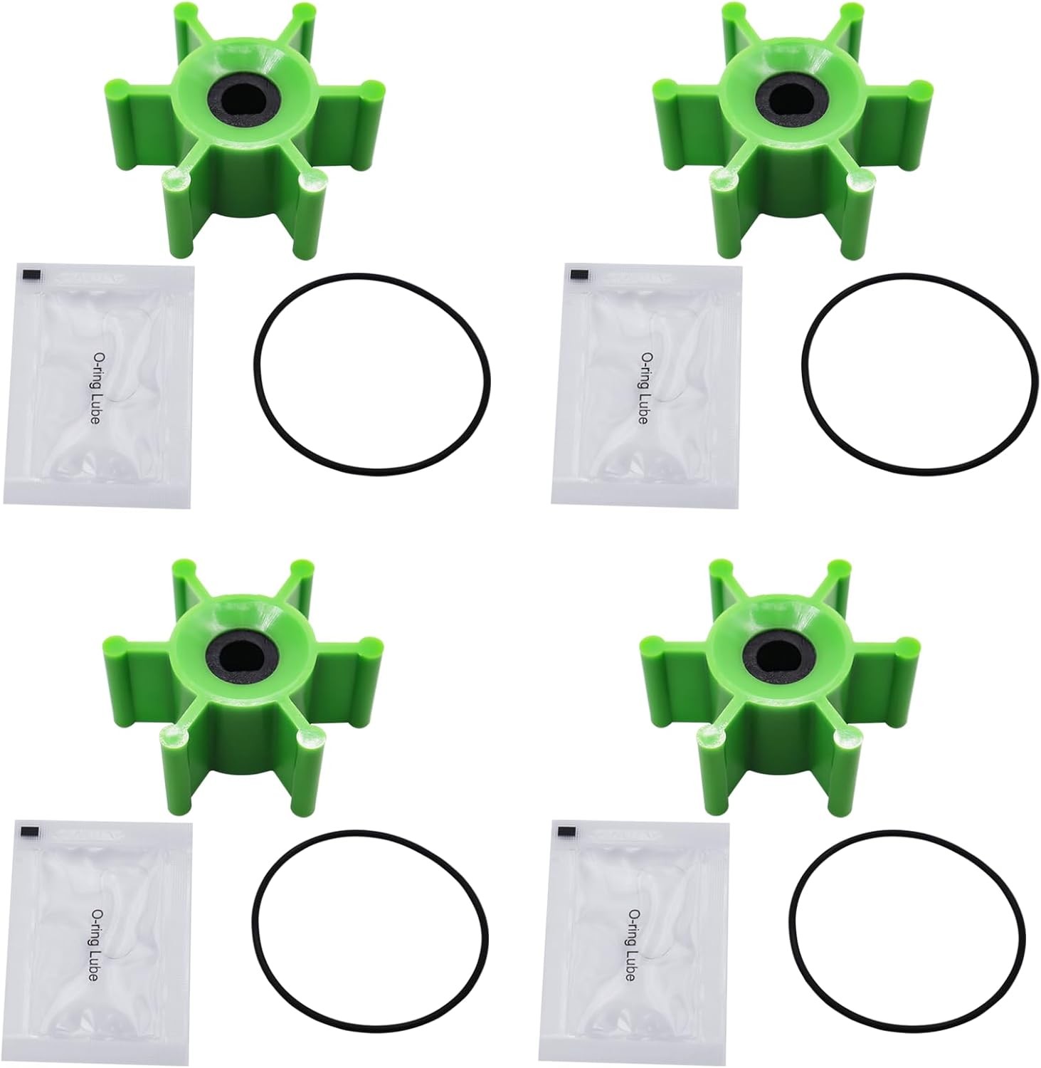 4PC 6303-0007-P Polyurethane Impeller with O-Ring Kit & Lubrication Replacement 