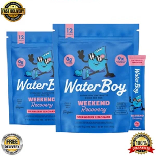 Waterboy Weekend Recovery Strawberry Lemonade L-Theanine + Vitamins 24 Stick USA