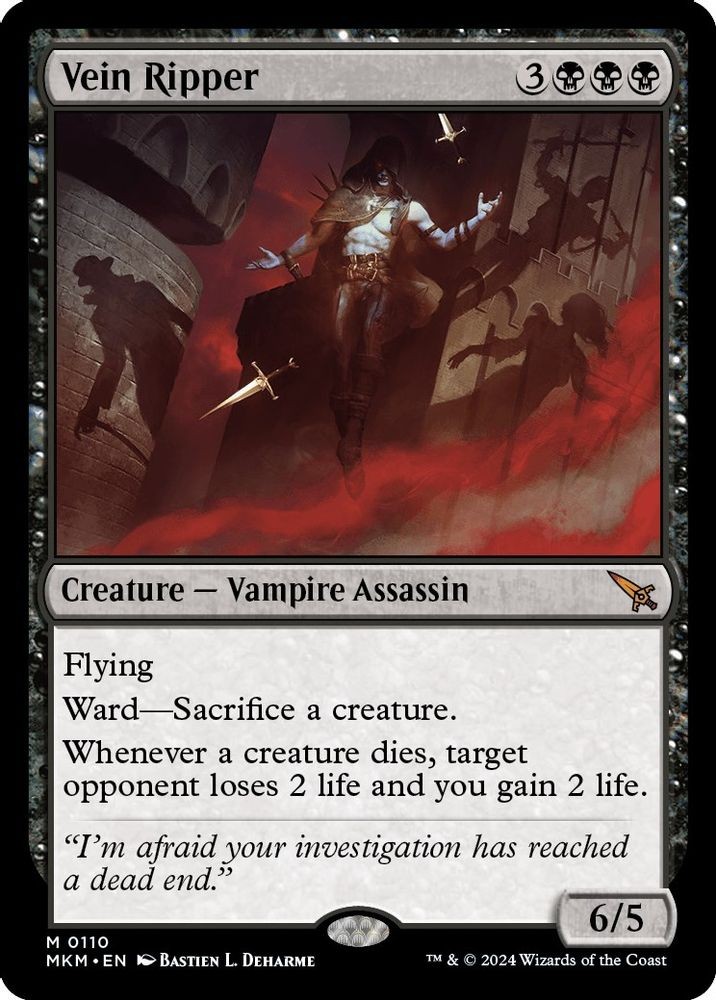 2024 Magic: The Gathering: MKM - Vein Ripper (#110, M, Near Mint) 2024 Magic: The Gathering: MKM - Vein Ripper (#110, M, Near Mint)
