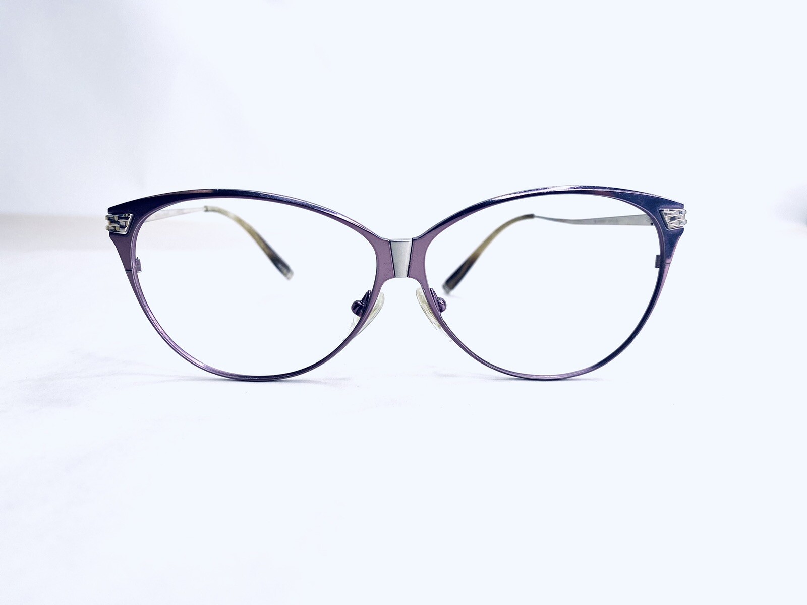 DeCode Los Angeles Pink Silver Titanium Cats Eye Eyeglasses 50 18 135 , Rare