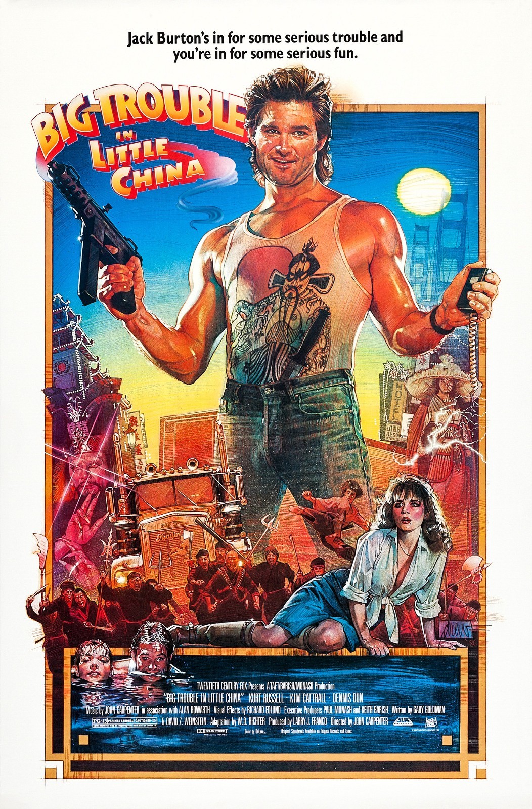1986 Big Trouble In Little China Movie Poster 11X17 Kurt Russell Kim Cattrall 🍿 1986 Big Trouble In Little China Movie Poster 11X17 Kurt Russell Kim Cattrall 🍿