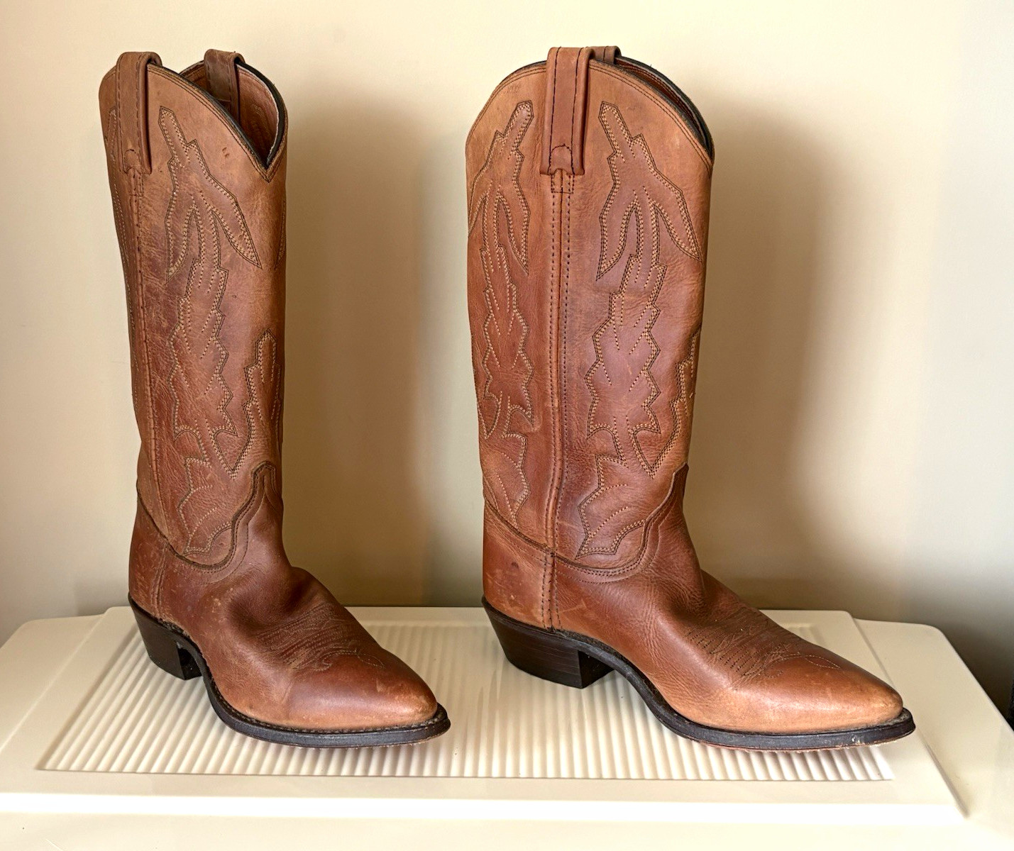 Wrangler Women’s Western Cowboy Boots Brown Leather US Size 7 M Wrangler Women’s Western Cowboy Boots Brown Leather US Size 7 M