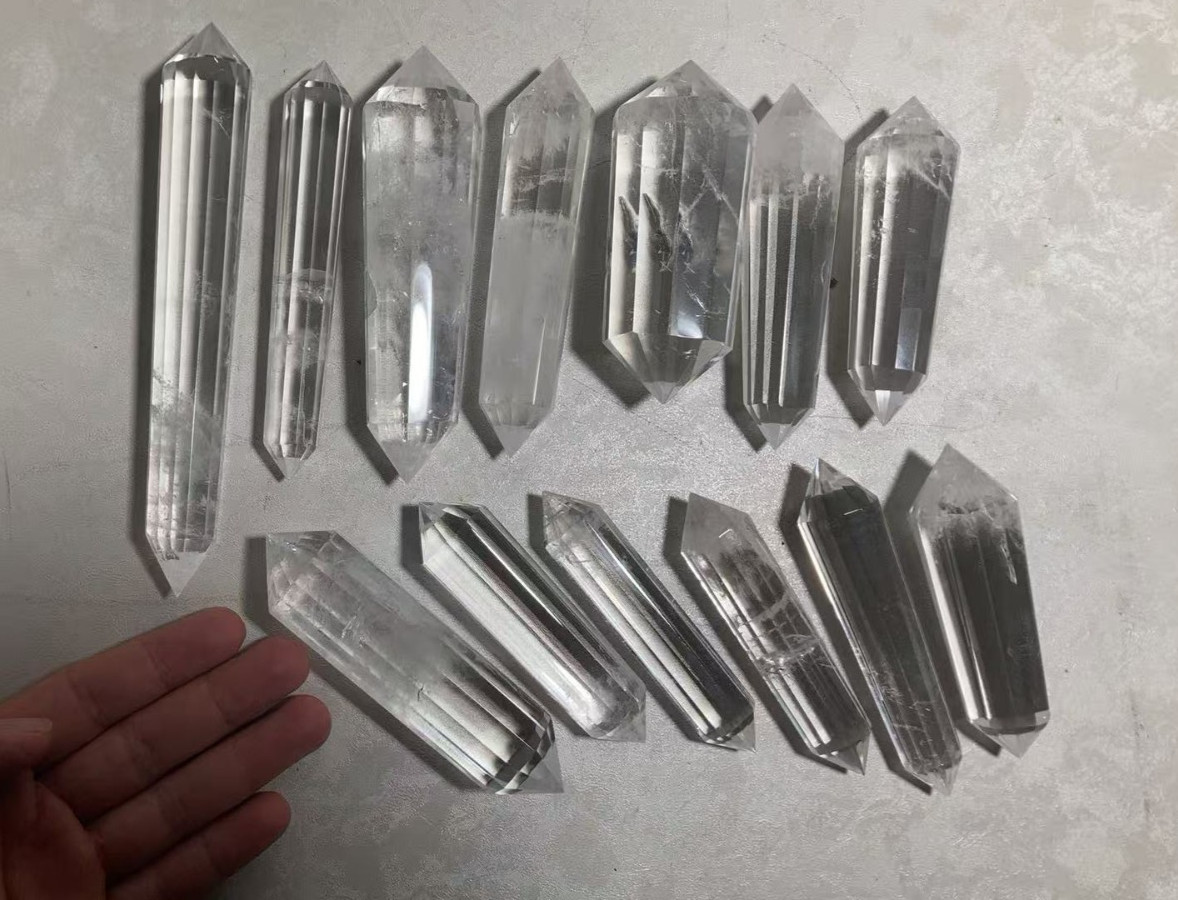 wholesales 13pcs 95mm~170mm Natural clear quartz dt - 12 side vogel wholesales 13pcs 95mm~170mm Natural clear quartz dt - 12 side vogel