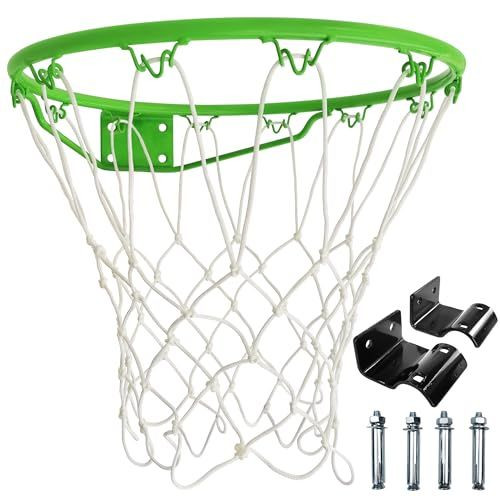 Basketball Rim Replacement for 14/16Ft Trampoline, Hoop Wall Green