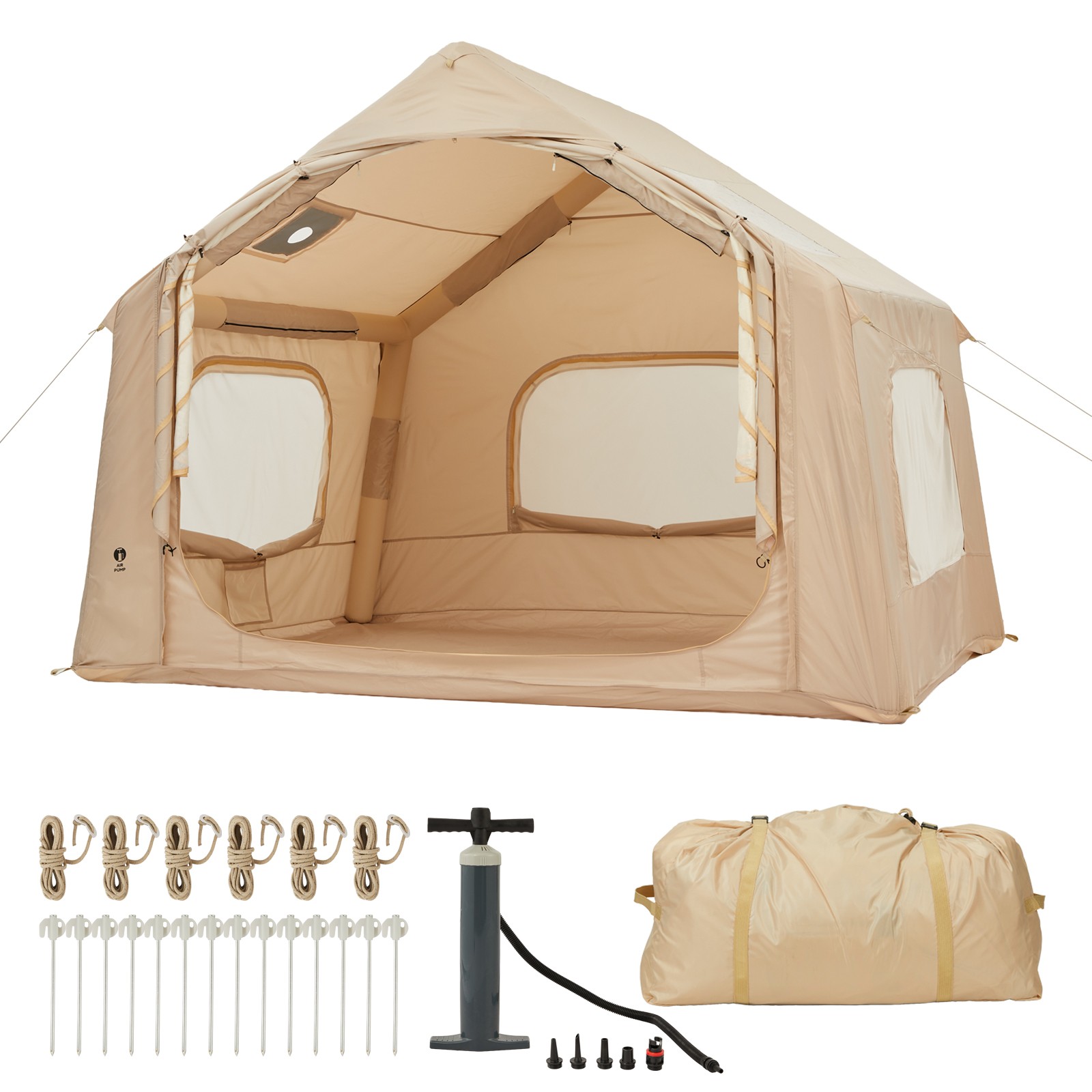Garvee 86.1 Sq Ft Inflatable Camping Tent Heavy Duty Oxford Fabric TPU Air Beams
