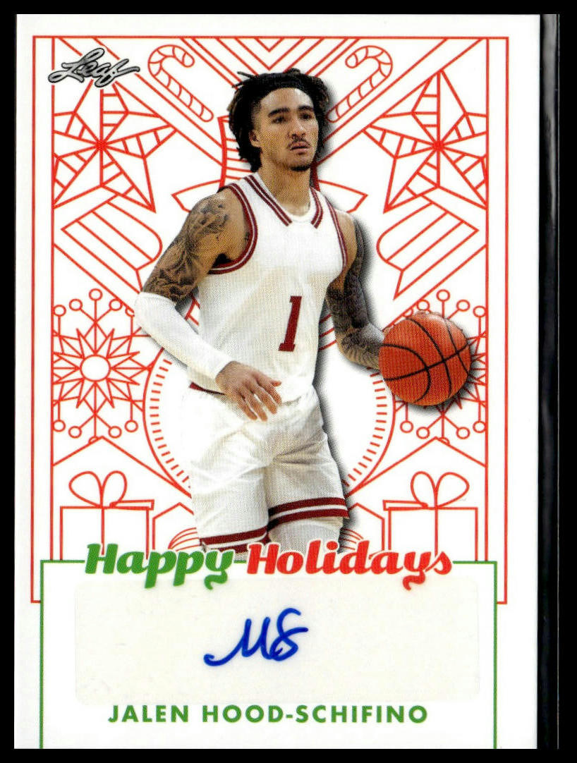 2023 Leaf Happy Holidays Autograph #BA-JHS Jalen Hood Schifino 2023 Leaf Happy Holidays Autograph #BA-JHS Jalen Hood Schifino