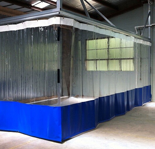 Clear PVC Auto Car Body Painting Booth Curtain Enclosure Industrial Commercial