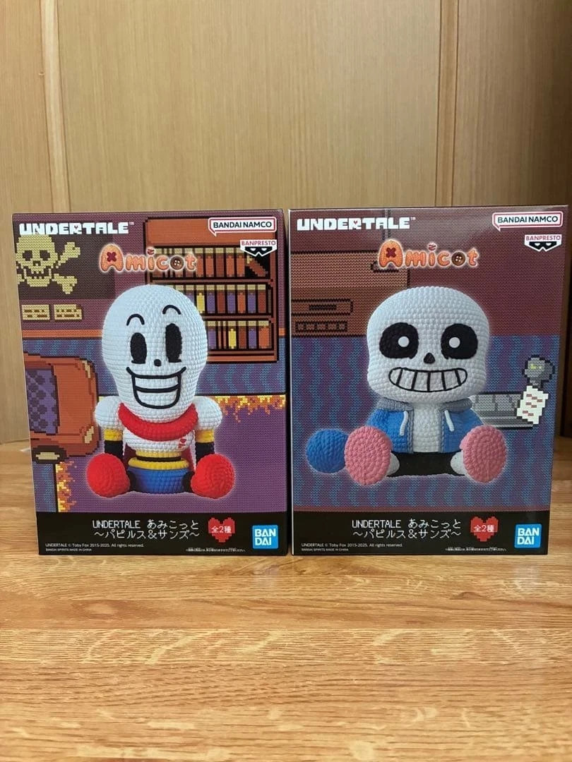 BANDAI Amicot Undertale Sans and Papyrus knitted video game figure sets BANDAI Amicot Undertale Sans and Papyrus knitted video game figure sets