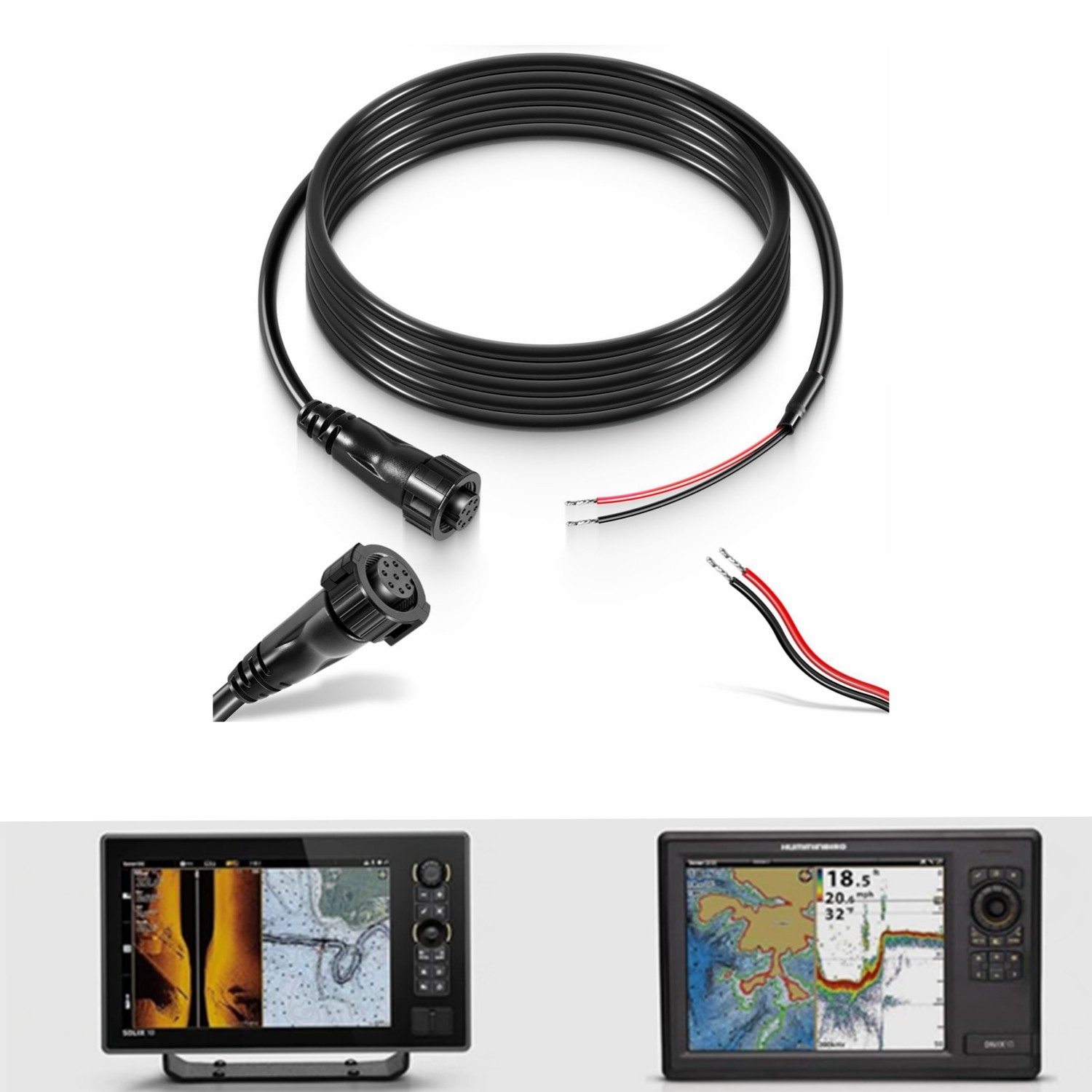 720085-1 Power Cable 8-Pin 6 Feet  PC12 For Humminbird Solix and Onix Series