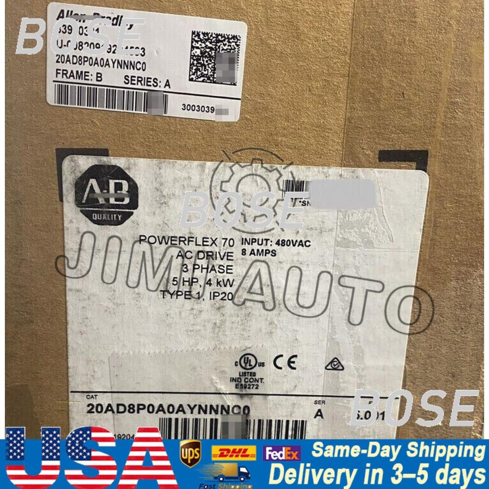 20AD8P0A0AYNNNC0 AB PowerFlex 70 AC Drive 8 A at 5 Hp 20A Brand New in Box Zy