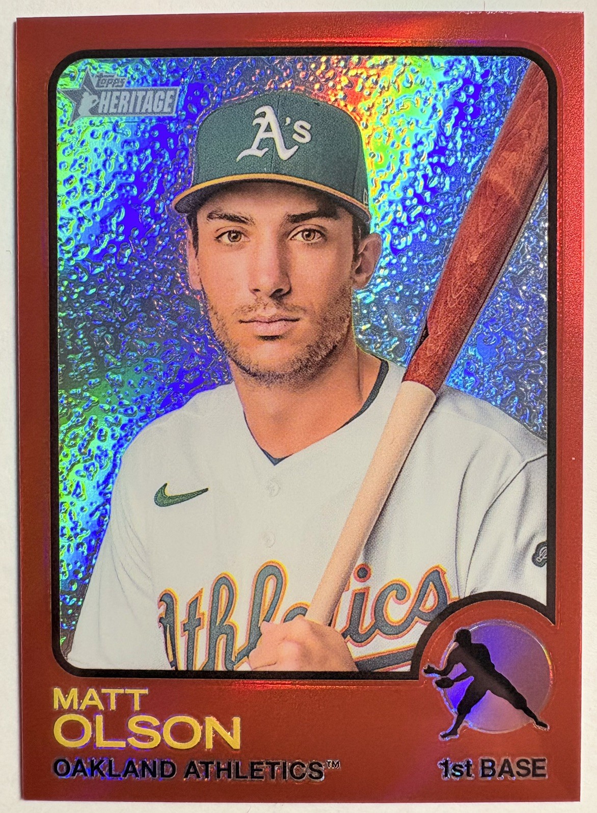 2022 Topps Heritage Baseball Matt Olson Chrome Red Border Refractor /573 #48 MLB 2022 Topps Heritage Baseball Matt Olson Chrome Red Border Refractor /573 #48 MLB
