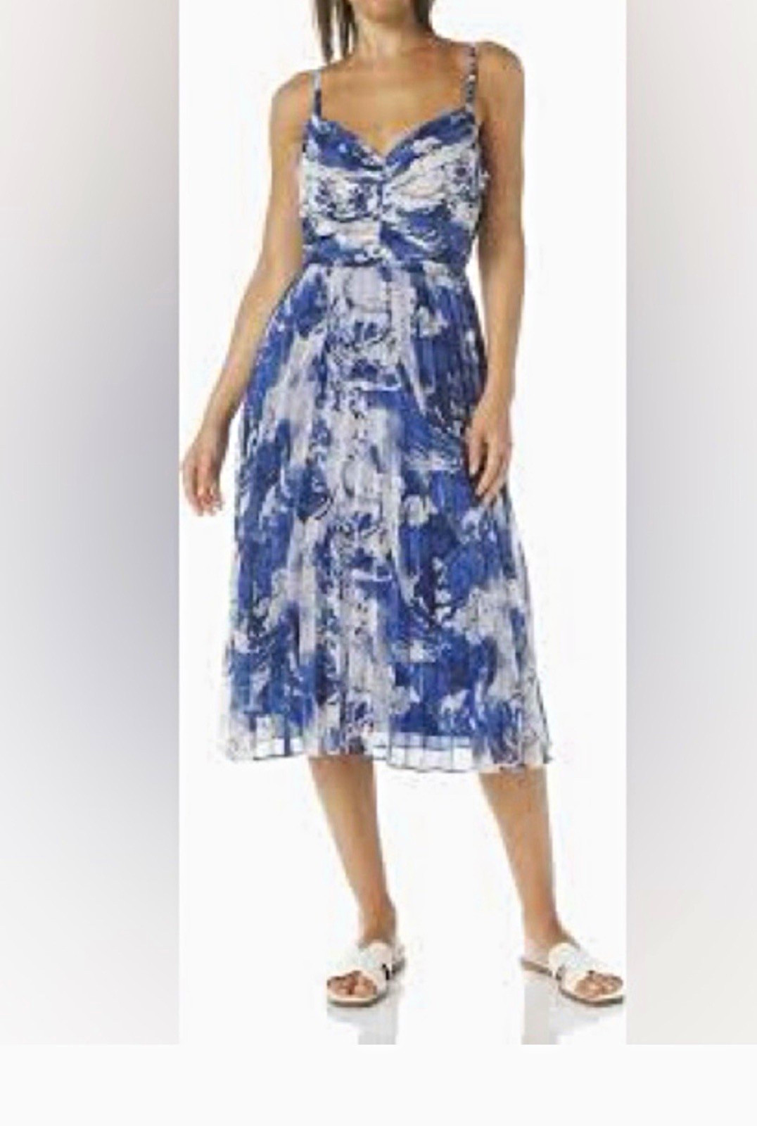 BCBG New York Blue/White Marble Open Back dress Size L BCBG New York Blue/White Marble Open Back dress Size L