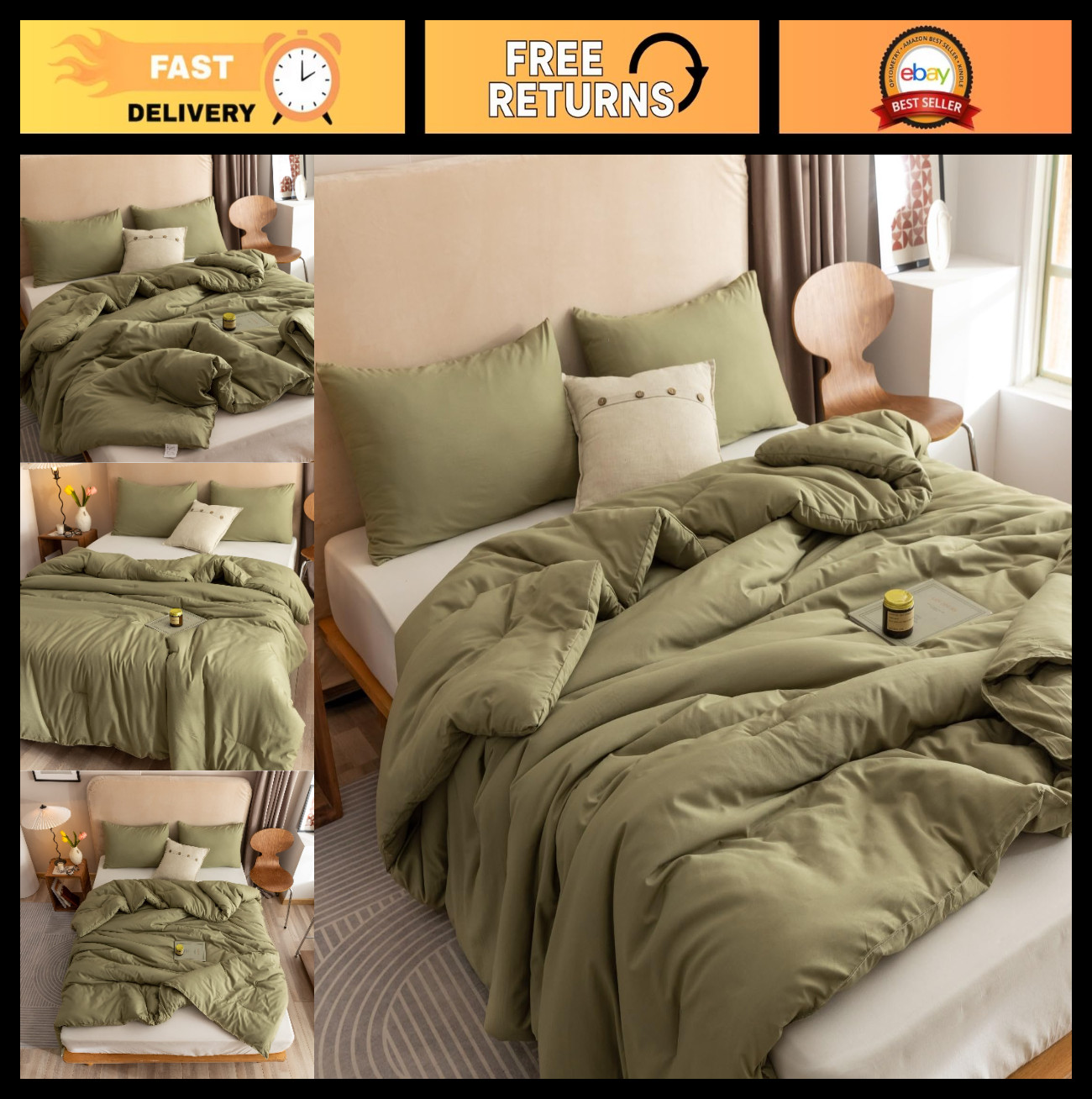 Super King Plus Comforter - Olive Green Soft Bedding Quilt 128x120 Cozy Luxury Super King Plus Comforter - Olive Green Soft Bedding Quilt 128x120 Cozy Luxury