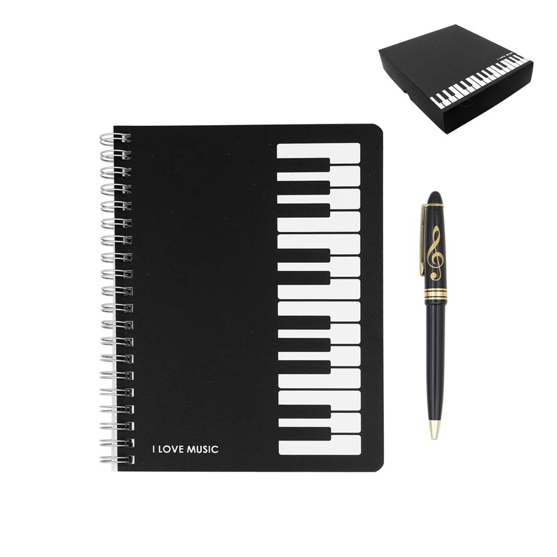 Exquisite 2 in 1 Music Theme Stationery Gift Set Includes 1pc Loose Leaf Note...