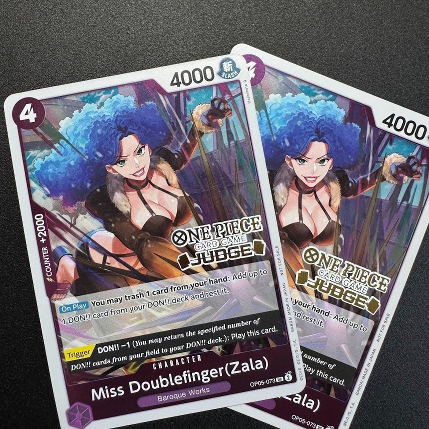 2x Miss Doublefinger (Zala) OP05-073 Judge Stamped - One Piece TCG English Card 2x Miss Doublefinger (Zala) OP05-073 Judge Stamped - One Piece TCG English Card