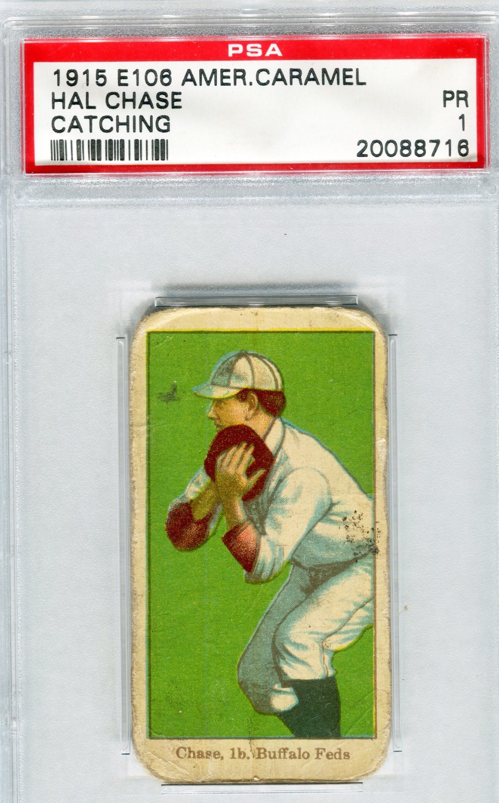 1915 HAL CHASE - E 106 AMERICAN CARAMEL 1915 HAL CHASE - E 106 AMERICAN CARAMEL