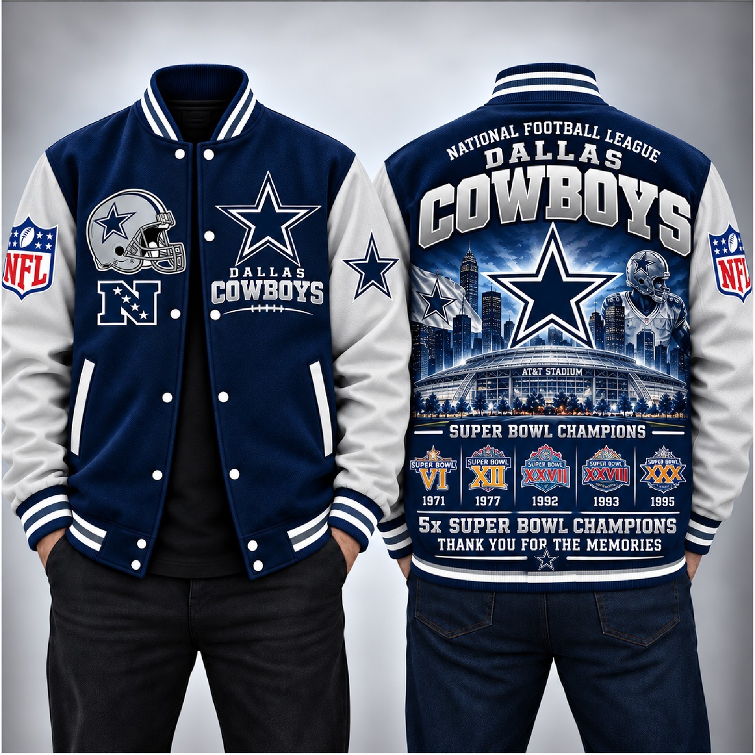 NEW Dallas Cowboys Football Baseball Jacket