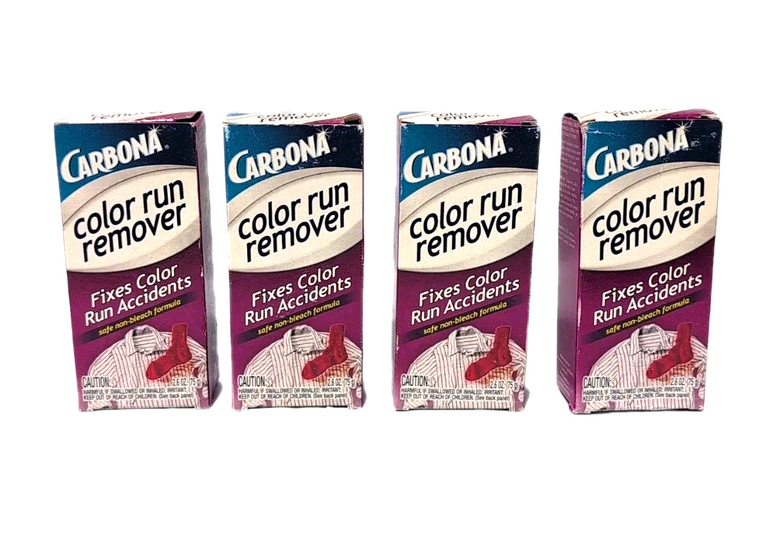 Carbona Color Run Remover Fixes Color Run Accidents Non-Bleach Formula Lot of 4