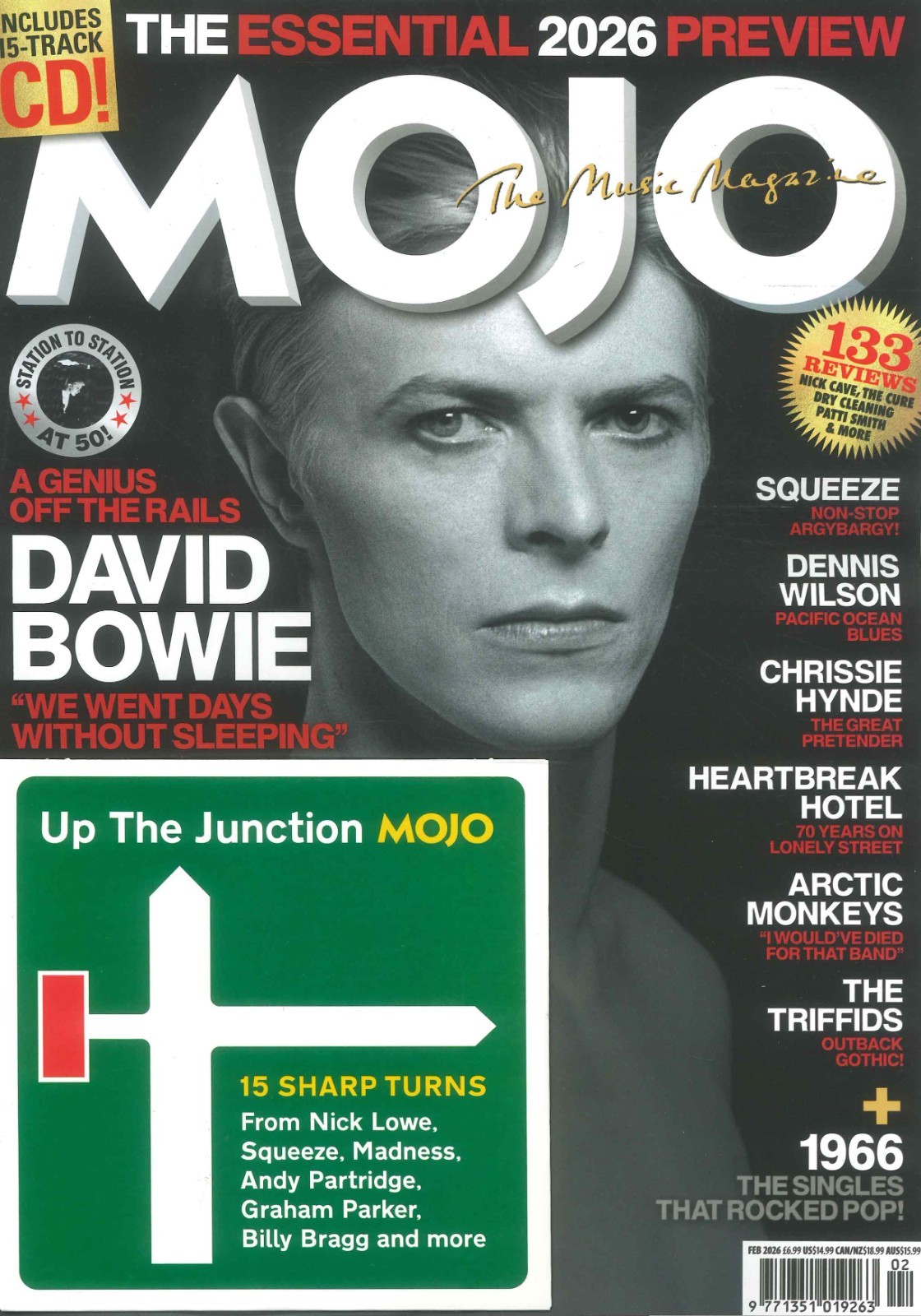 UK Mojo Magazine: Free CD, David Bowie, Chrissie Hynde, Arctic Monkeys, Feb 2026