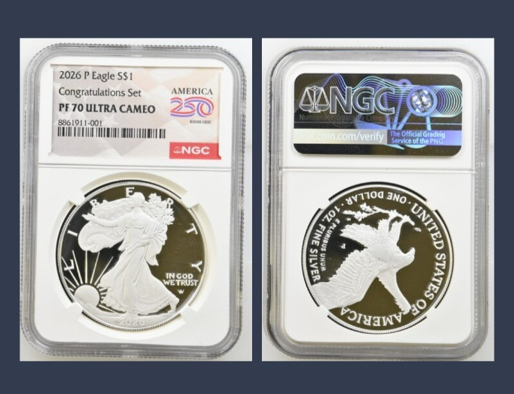 2026 P Congratulations Silver Eagle NGC PF 70 250 Flag 60K 26RF Low Mintage 2026 P Congratulations Silver Eagle NGC PF 70 250 Flag 60K 26RF Low Mintage