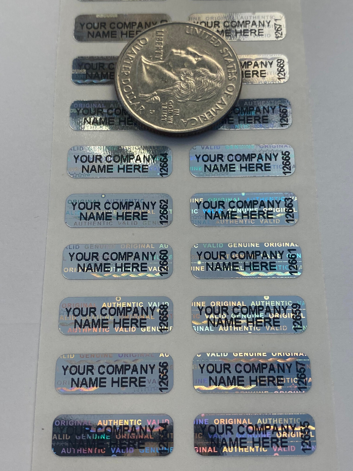 250 Small Custom Printed Tamper Evident Security Void Hologram Labels Stickers
