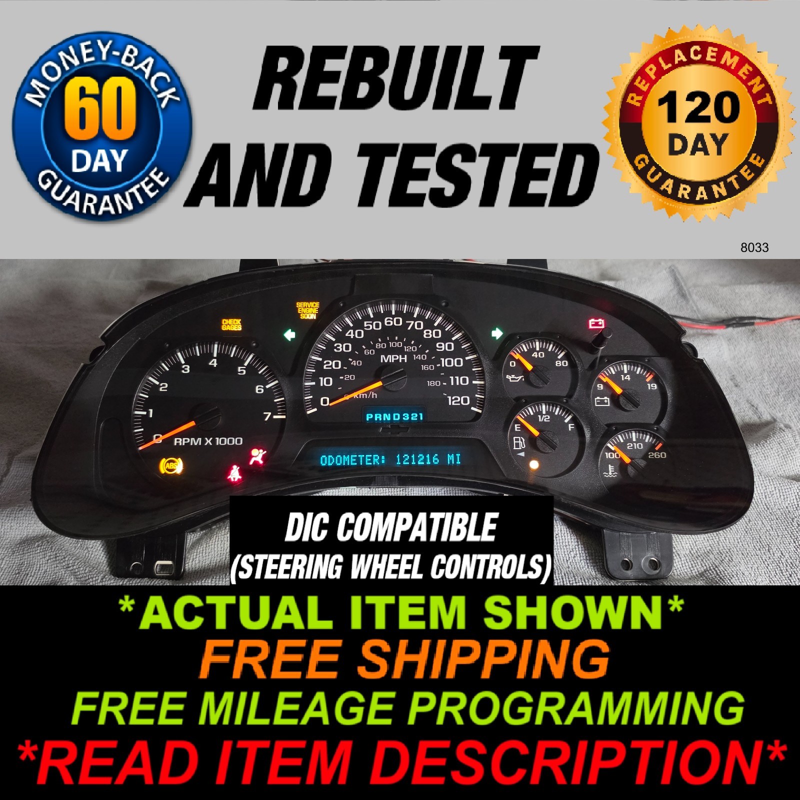 2002-2004 Chevy Trailblazer Gauge Cluster