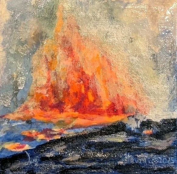 LANA Da Lava 3x3in original acrylic on canvas small painting, 2025 collectible LANA Da Lava 3x3in original acrylic on canvas small painting, 2025 collectible