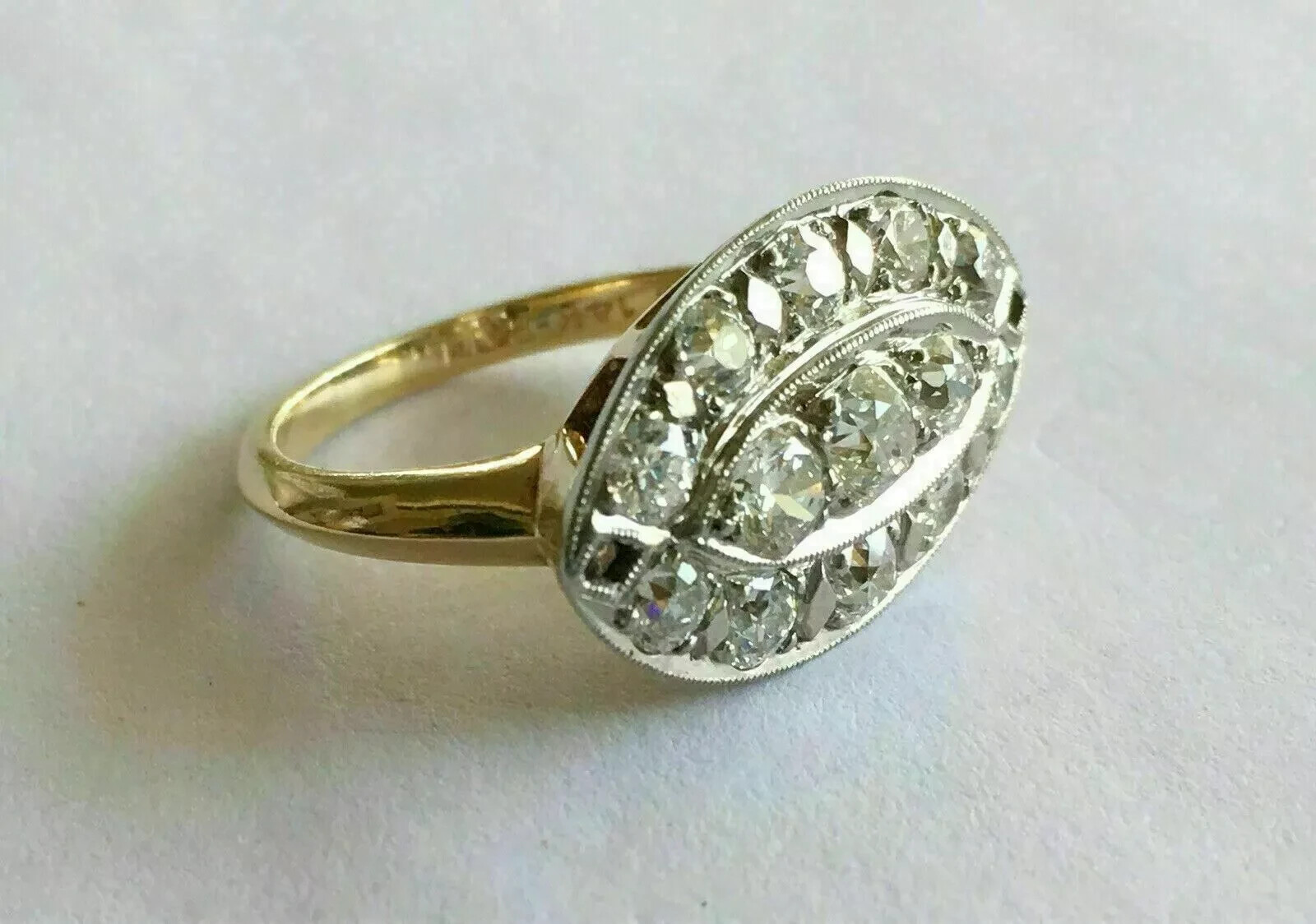 2Ct Round Cut Lab-Created Diamond Cluster Wedding Ring 14k Two-Tone Gold Plated
