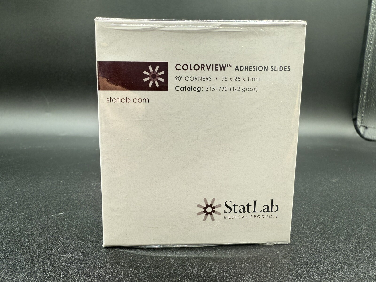 StatLab 315+/90(1/2 gross) Adhesion Slides 90° Corners 75x25x1mm
