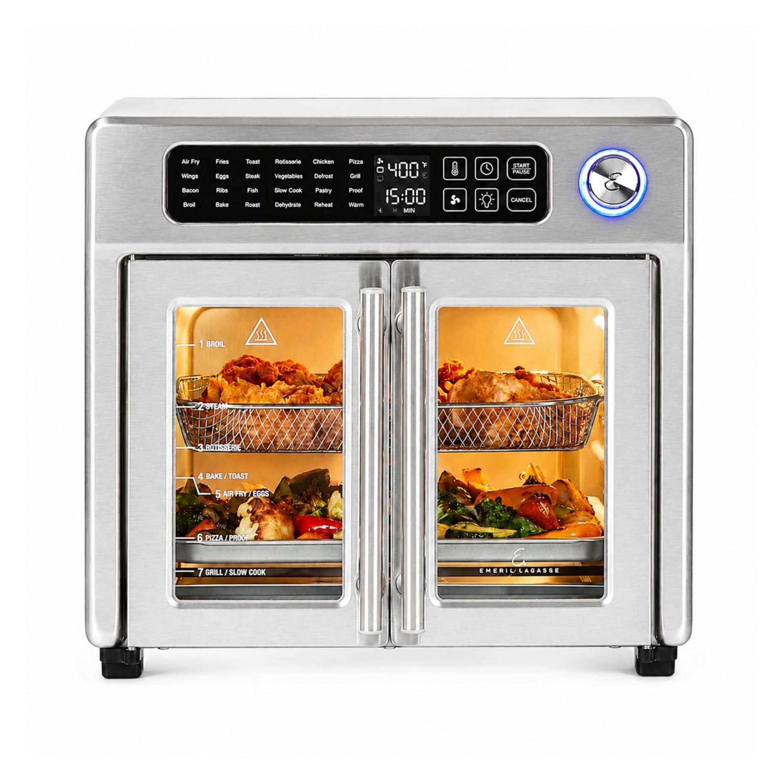 Emeril Lagasse Extra Large French Door Air Fryer Toaster Oven Combo, 24 Cooking
