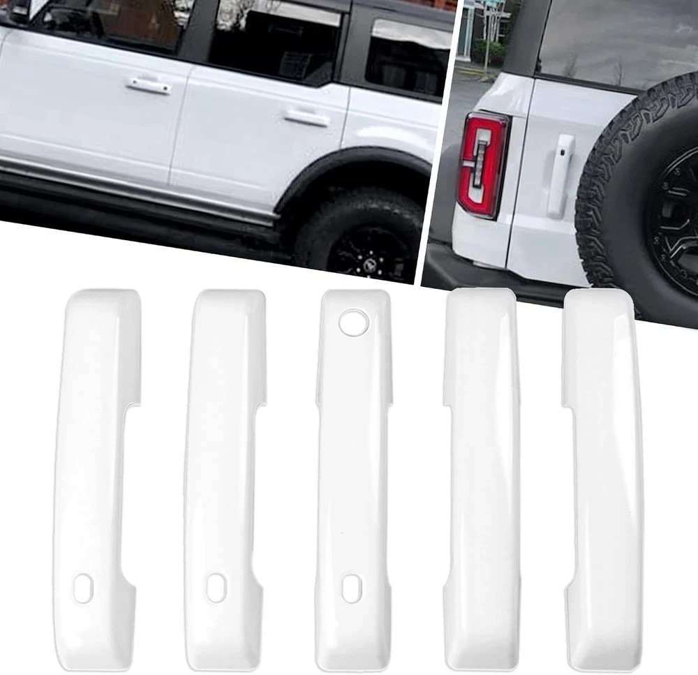 Door Handle Covers for Ford Bronco 2021-2026, White, ABS, 5 Pack Door Handle Covers for Ford Bronco 2021-2026, White, ABS, 5 Pack