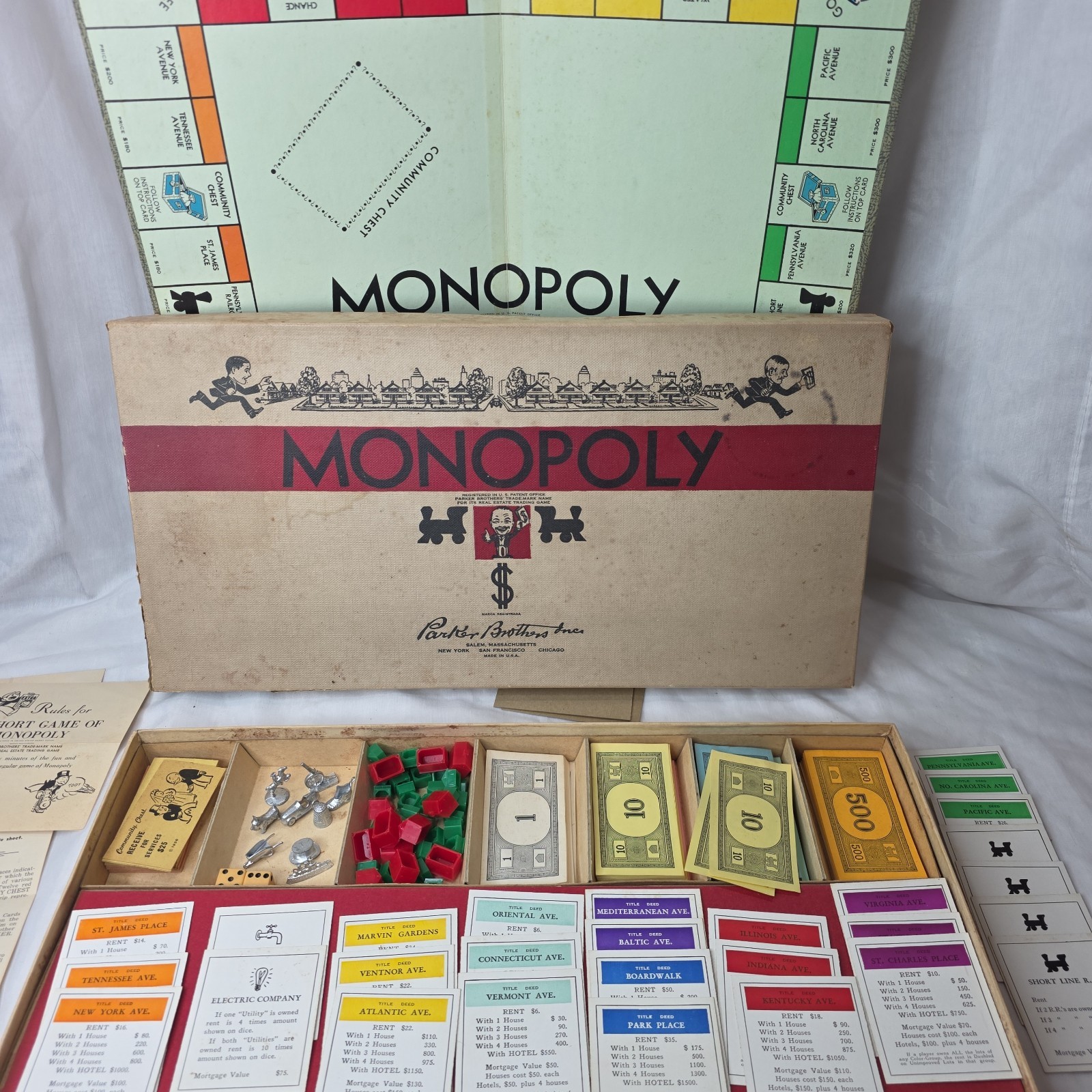 Rare Vintage Monopoly 1935, 1946 White Box Edition Game Board Rare Vintage Monopoly 1935, 1946 White Box Edition Game Board