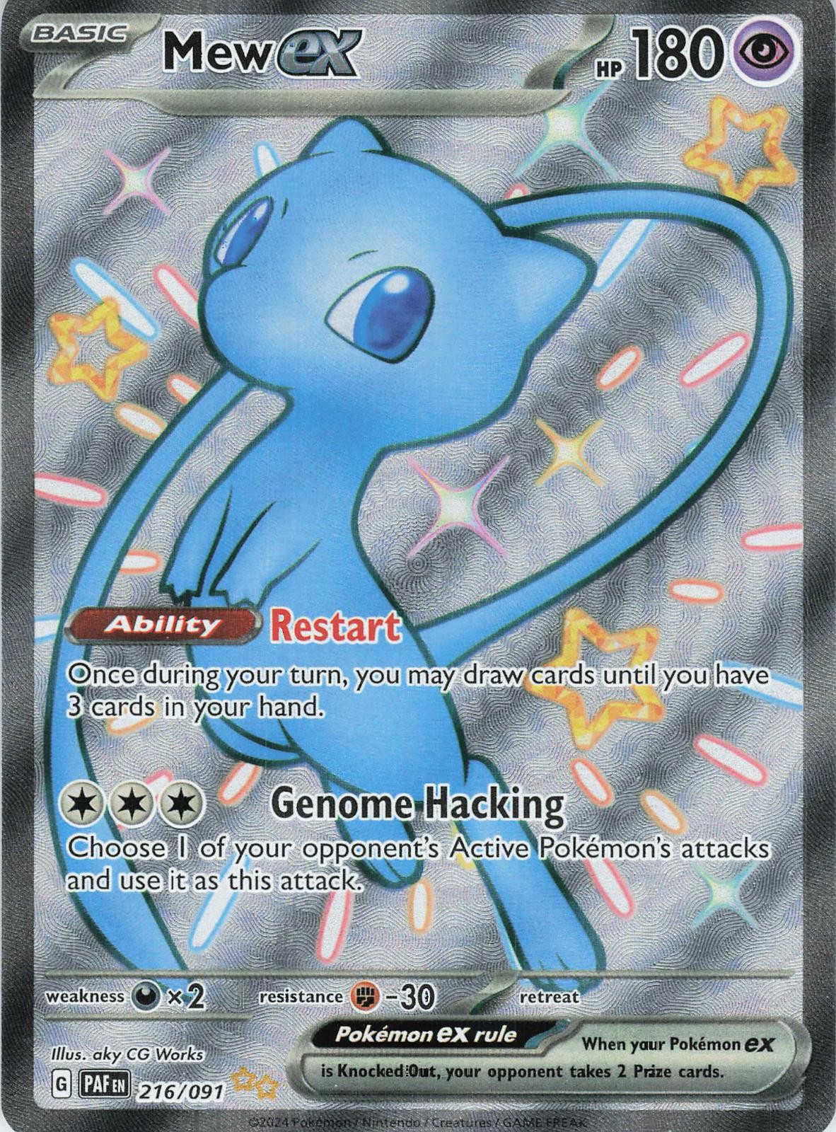 Mew ex 216/091 Shiny Ultra Rare Paldean Fates Pokemon Holo Near Mint