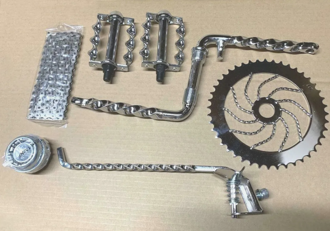 VINTAGE LOWRIDER CRANK PACKAGE CHROME 6 FOR 26\