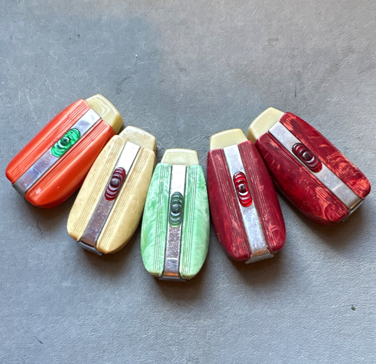 Vintage 1930s Art Deco Catalin Plastic Vest Pocket Purse Flashlight Lot of 5 Vintage 1930s Art Deco Catalin Plastic Vest Pocket Purse Flashlight Lot of 5