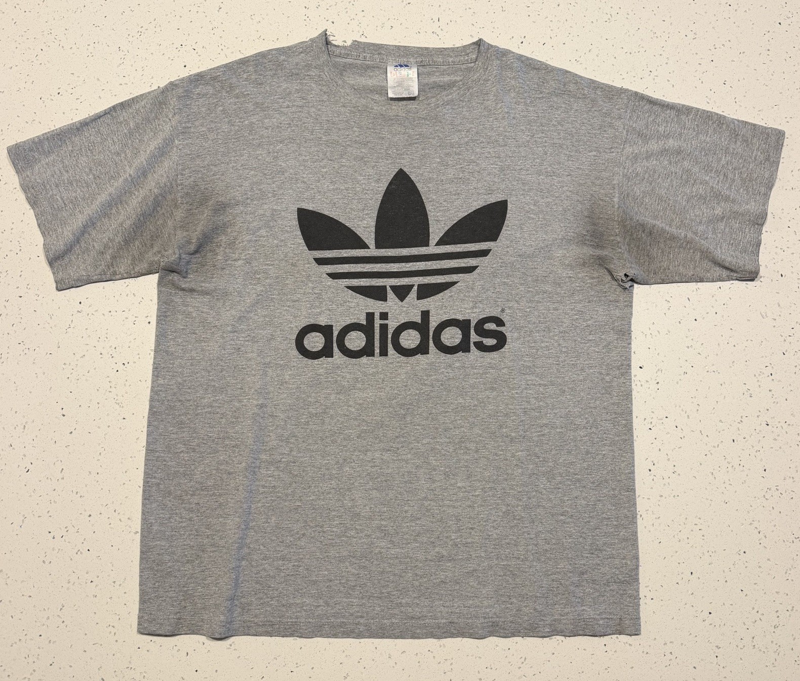 Vintage Adidas T-shirt Made In USA Grail Spellout Size L Double Print Thrashed Vintage Adidas T-shirt Made In USA Grail Spellout Size L Double Print Thrashed