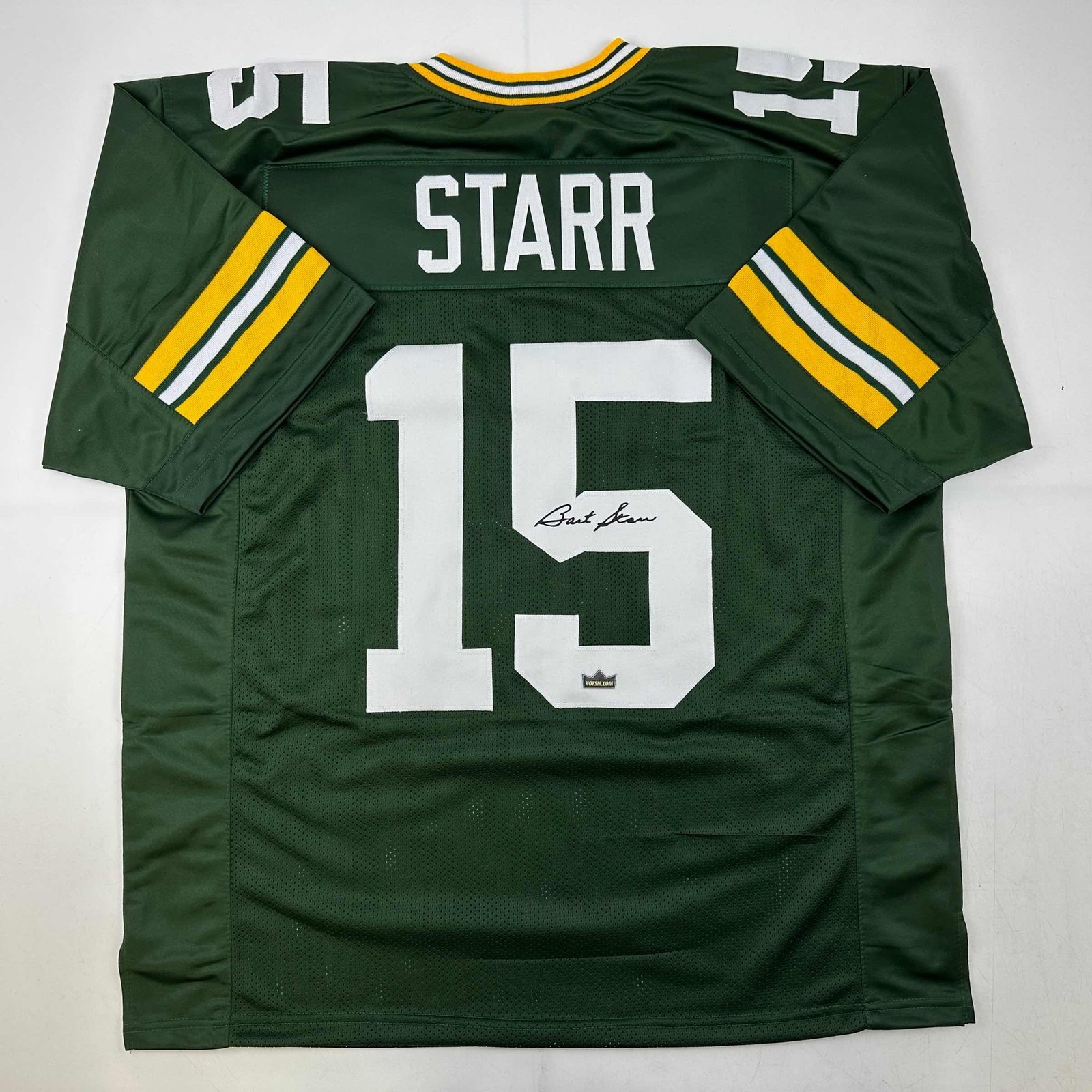 Facsimile Autographed Bart Starr Green Bay Green Jersey Size Men's XL Facsimile Autographed Bart Starr Green Bay Green Jersey Size Men's XL