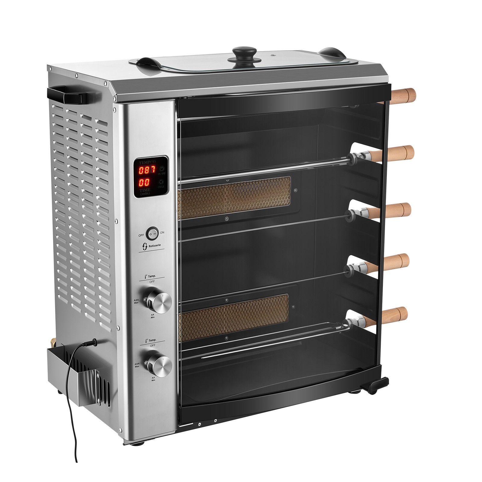 Uimoso Countertop Vertical Oven with 5 Rotating Skewers for Brazilian BBQ Uimoso Countertop Vertical Oven with 5 Rotating Skewers for Brazilian BBQ