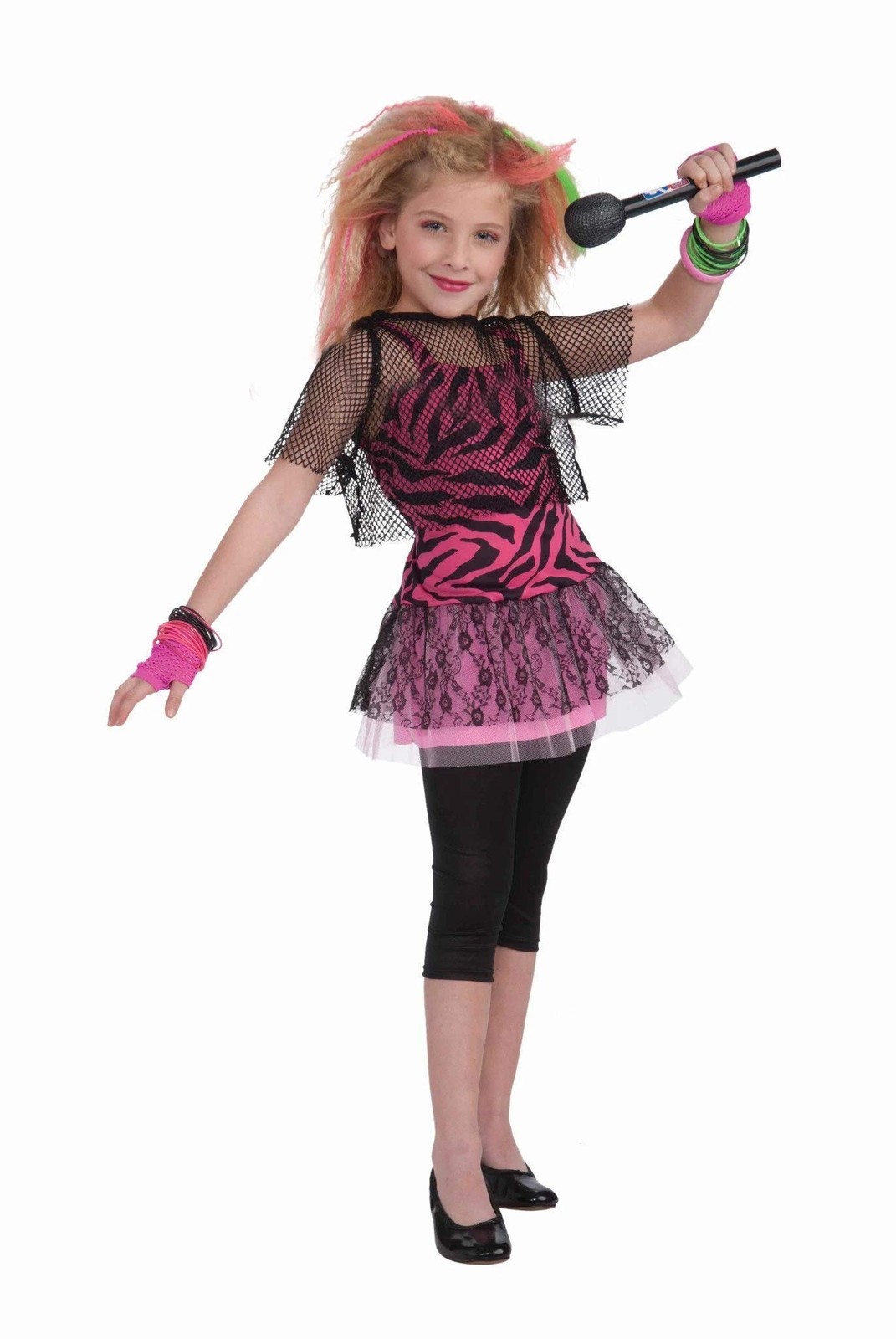 Rubies Girl\'s Forum 80s Rock Star Costume, Large