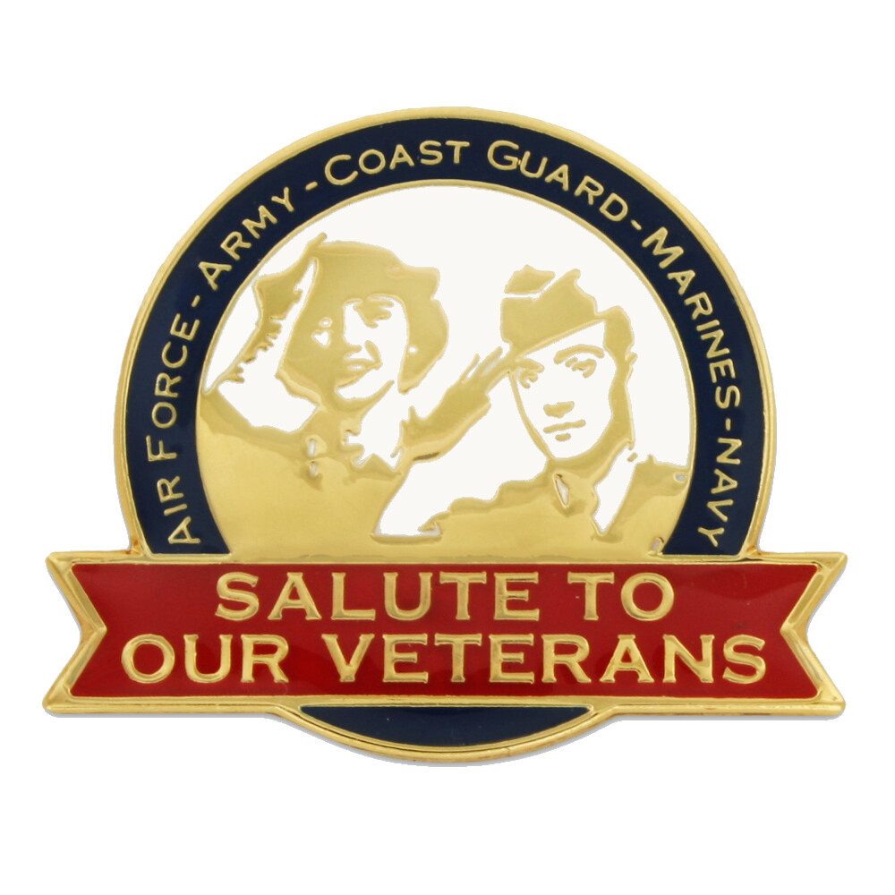 PinMart\'s Salute To Our Veterans Man and Woman Patriotic Lapel Pin