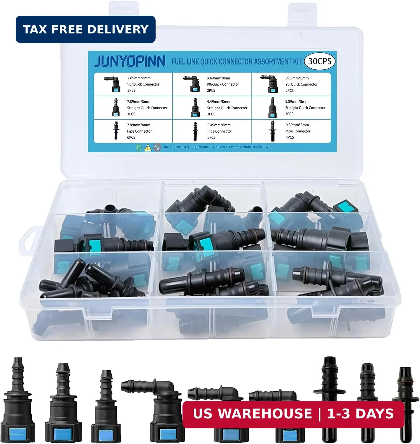 30PCS Fuel Line Quick Connector Assortment Kit | SAE 7.89mm 9.49mm 9.89mm,5/16 30PCS Fuel Line Quick Connector Assortment Kit | SAE 7.89mm 9.49mm 9.89mm,5/16