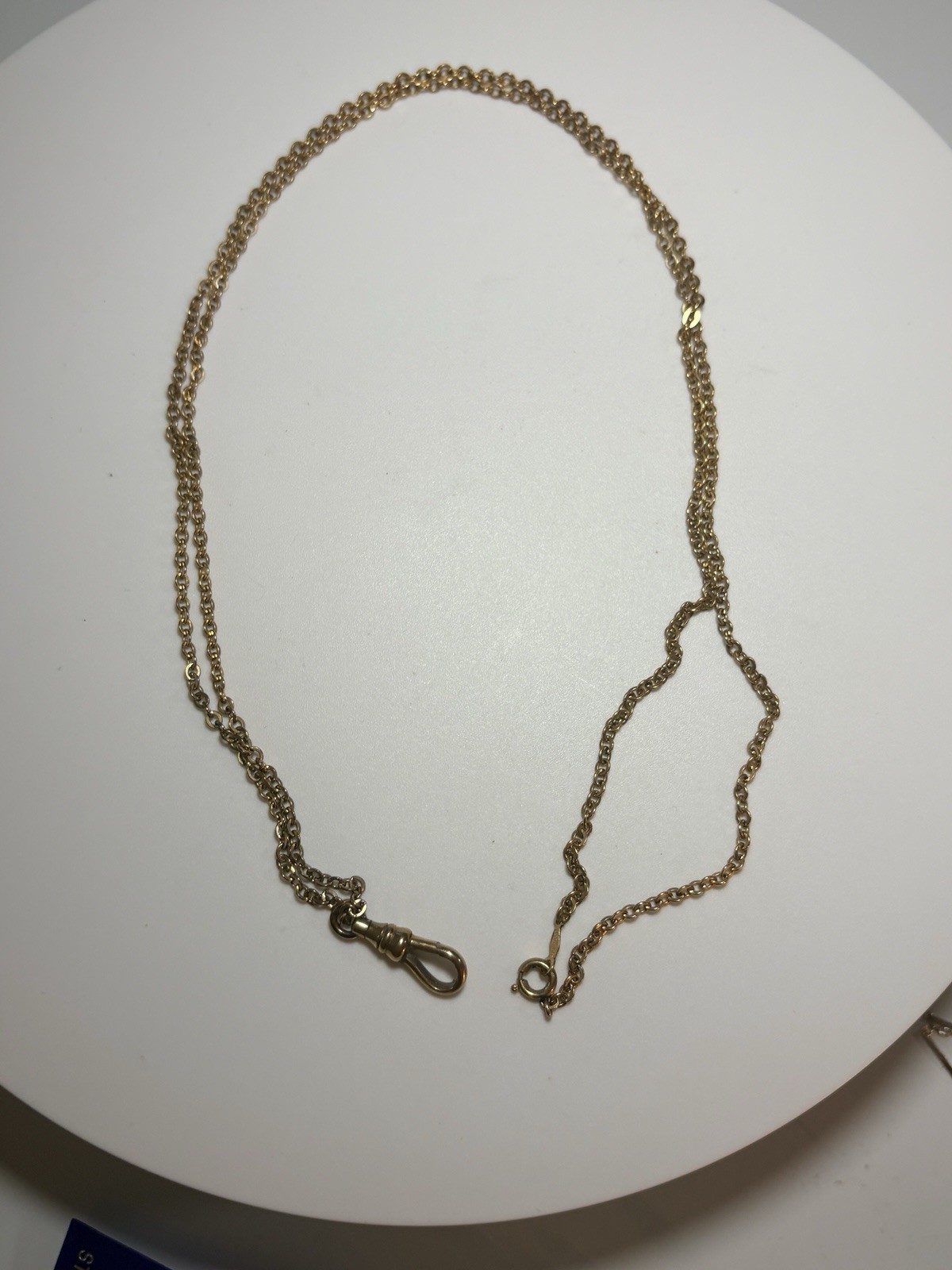 Antique 1/20 12K Gold Filled Double Strand Pocket Watch Chain / 15.5 ”